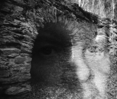 "Good & Gone: Celtic Iron, Double Exposed" - Camera: Nikon F100, set to double exposure. Film: Foma Retropan 320.